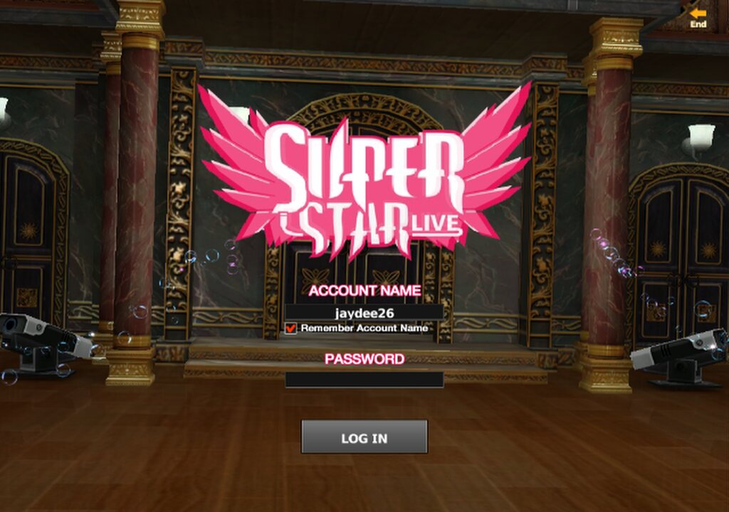The login screen, fully rendered