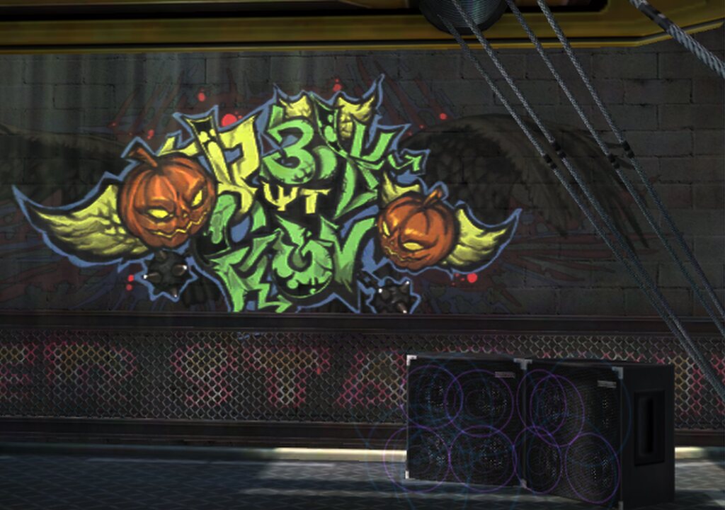 H3W mural, from behind the barrier