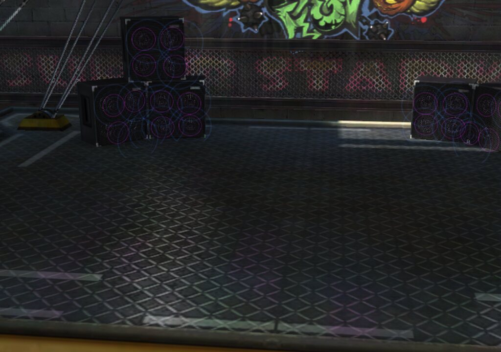 Checkered floor, low light